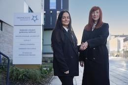 Pictured: Danielle Holt, Group Employer Partnership Manager for Trafford and Stockport College Group; and Lizzy McDowell, Marketing Manager at Kao Data.